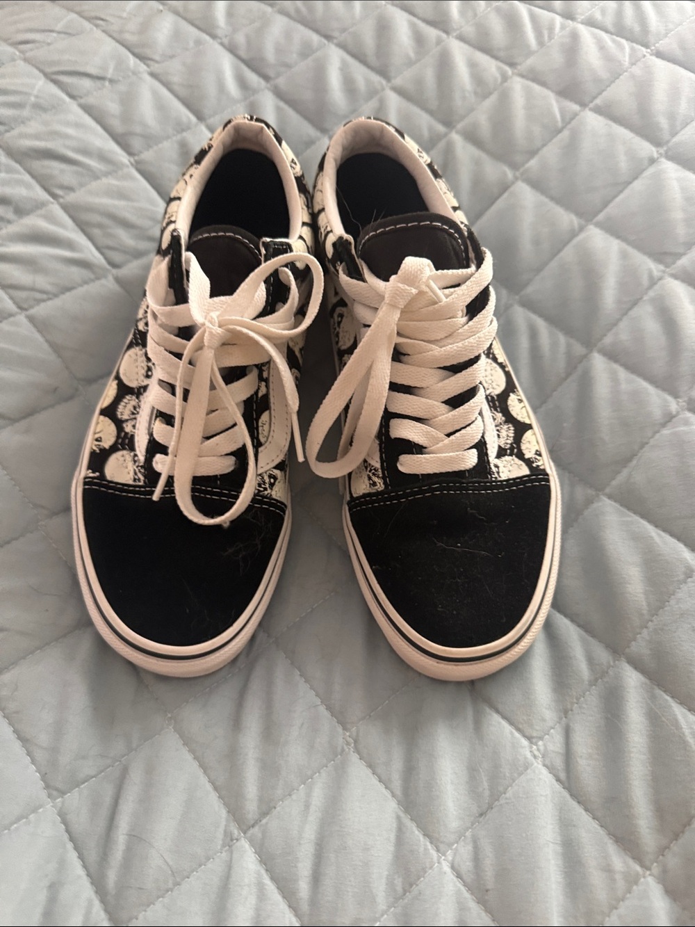 Black & White Low-Top Lace-Up Sneakers